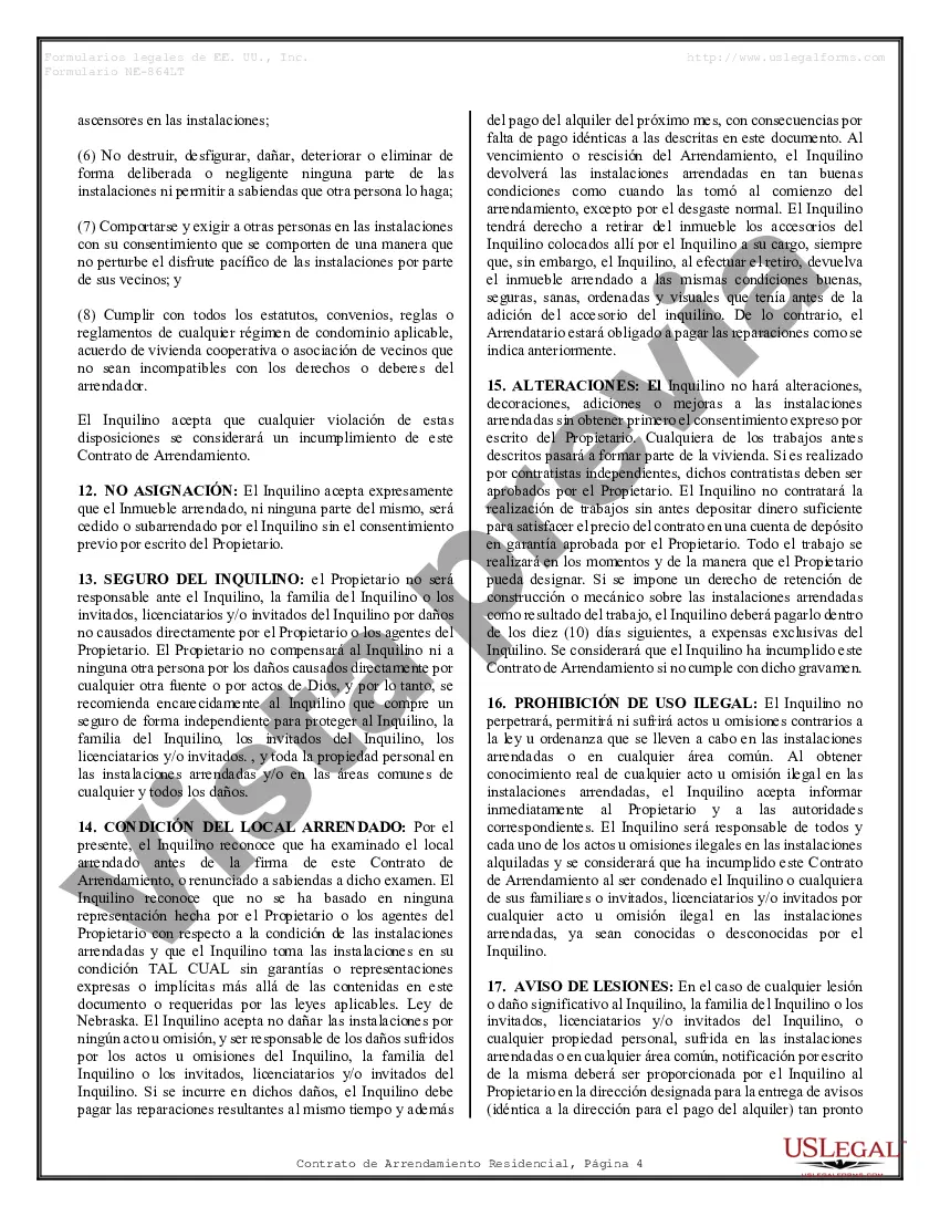 Preview Contrato de arrendamiento de alquiler residencial