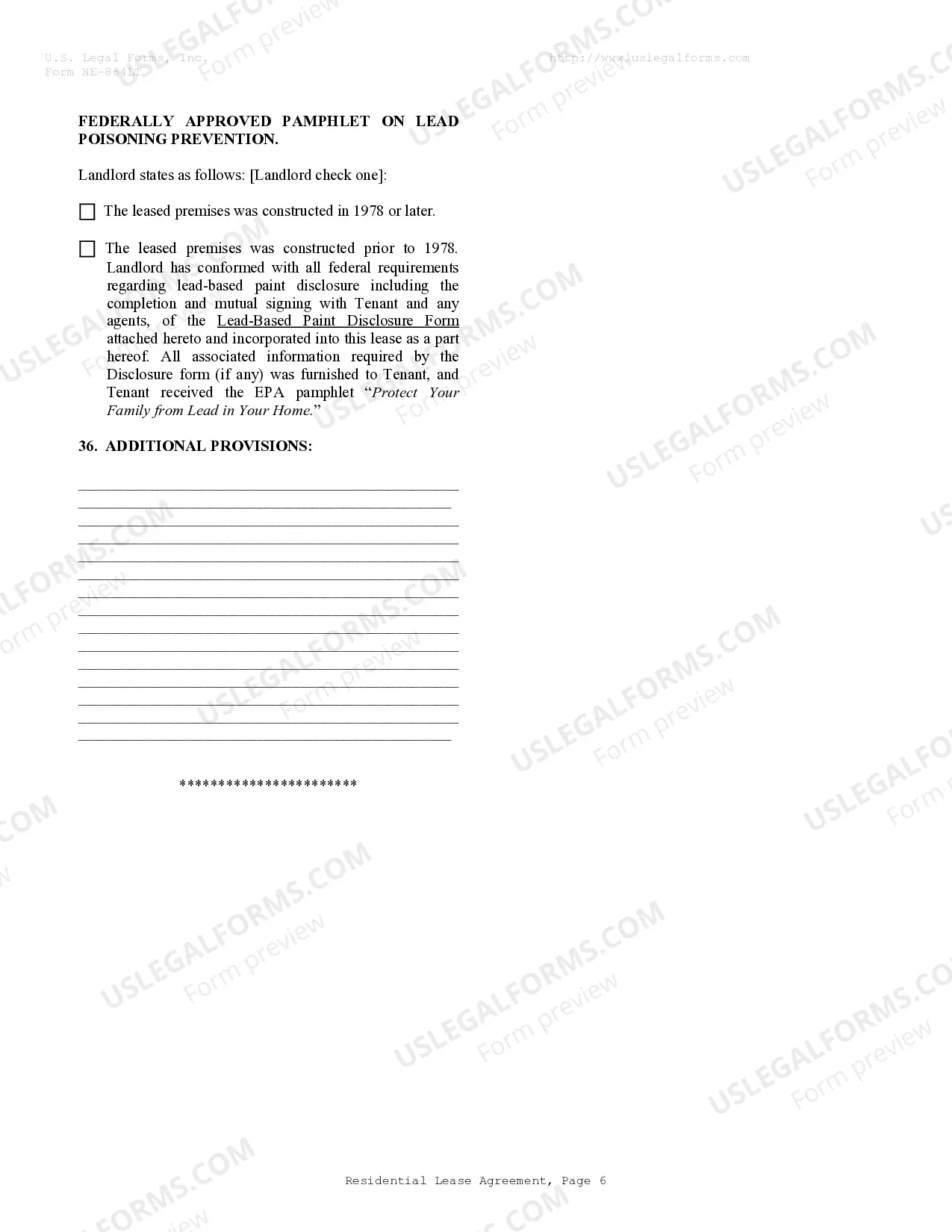 Preview Residential Rental Lease Agreement