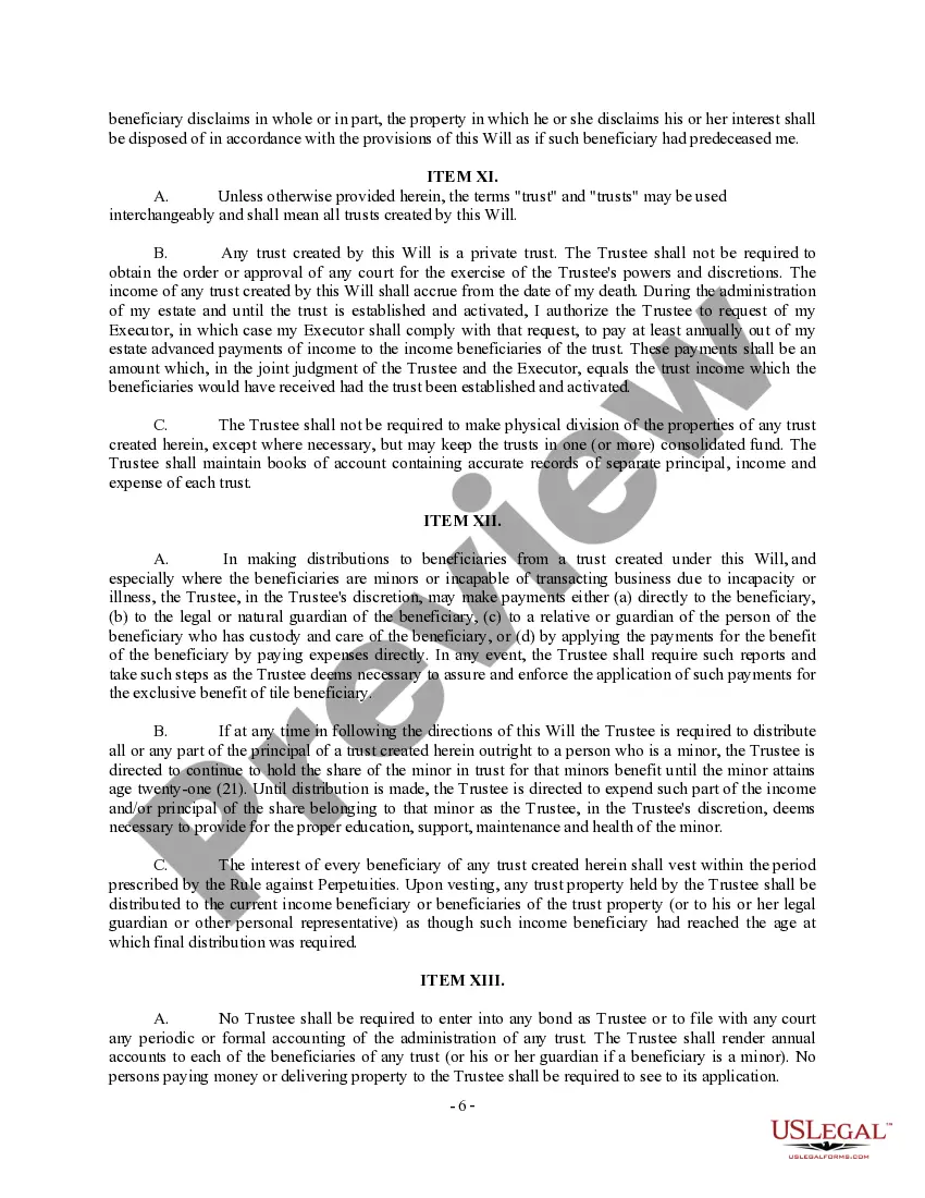 Preview Complex Will with Credit Shelter Marital Trust for Large Estates