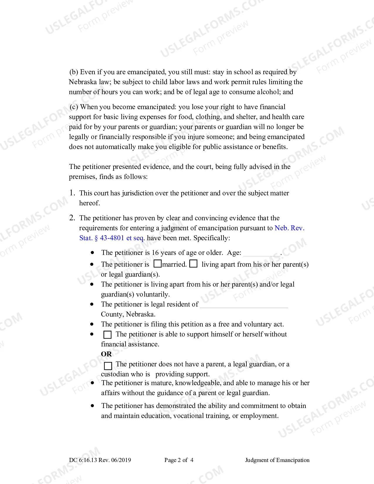 Preview Judgment of Emancipation