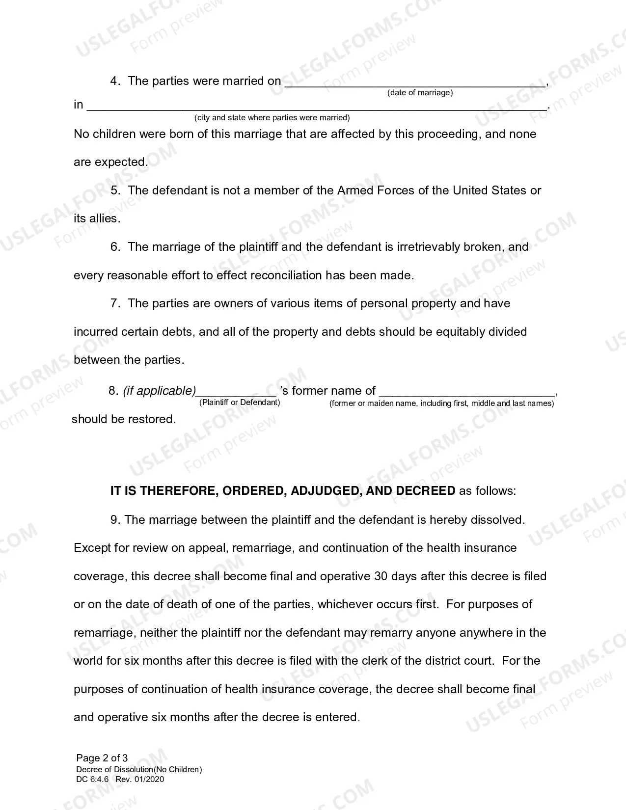 Preview Decree - Adult or No Children