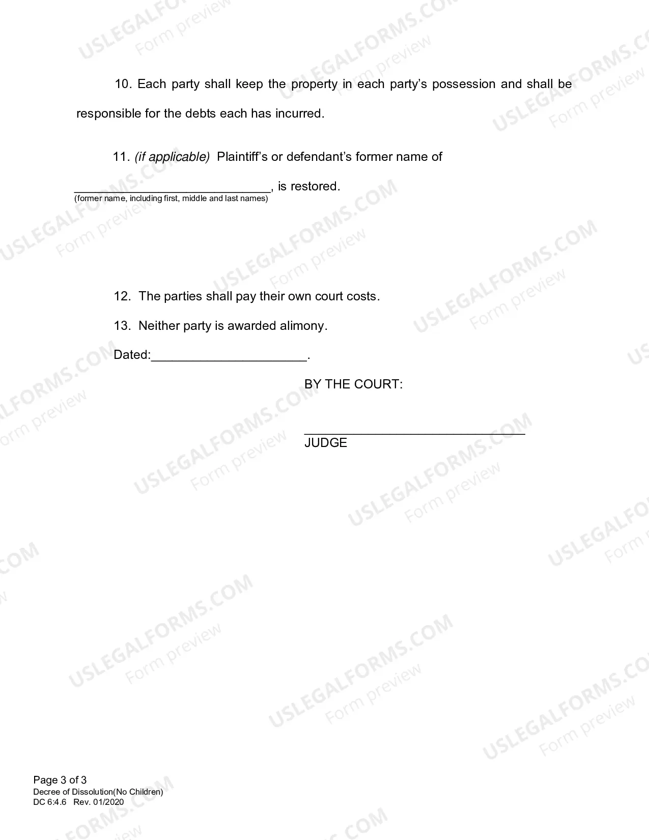 Preview Decree - Adult or No Children