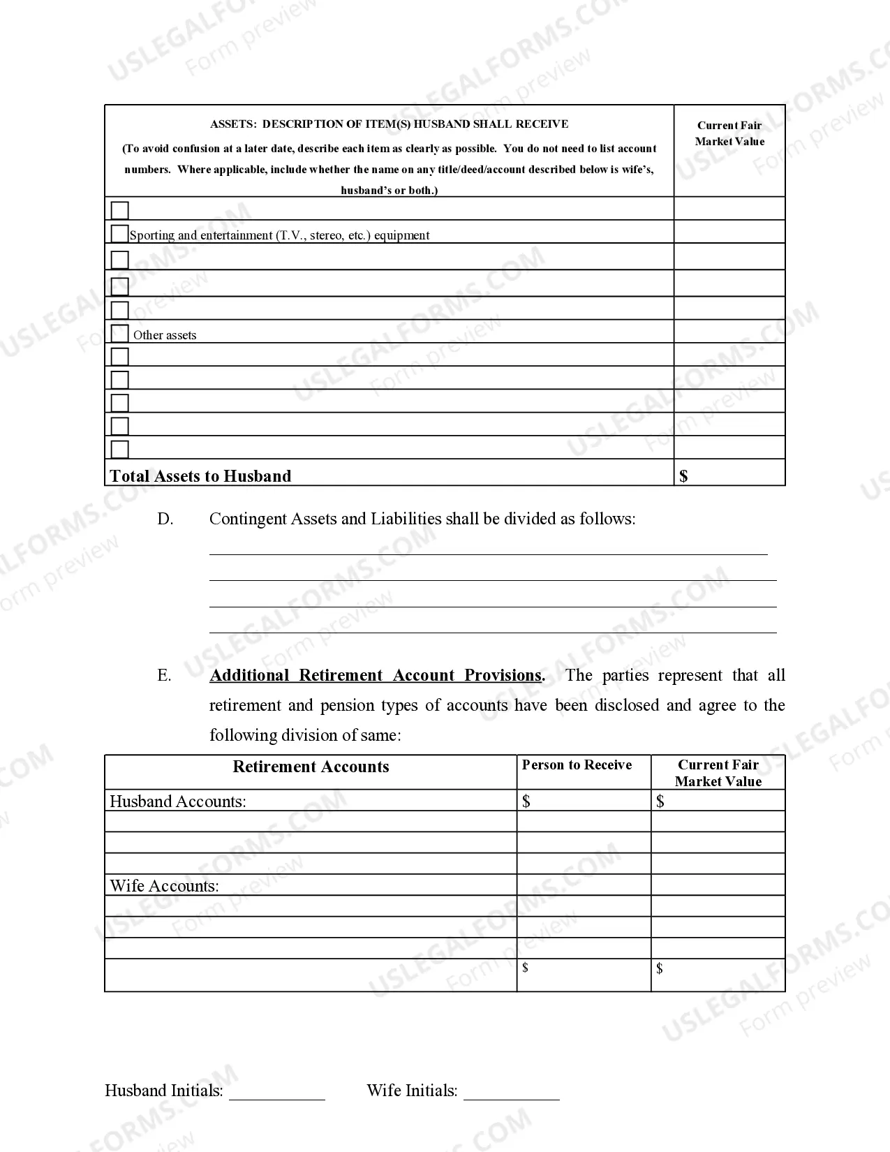 Preview Marital Domestic Separation and Property Settlement Agreement Minor Children Parties May have Joint Property or Debts where Divorce Action Filed