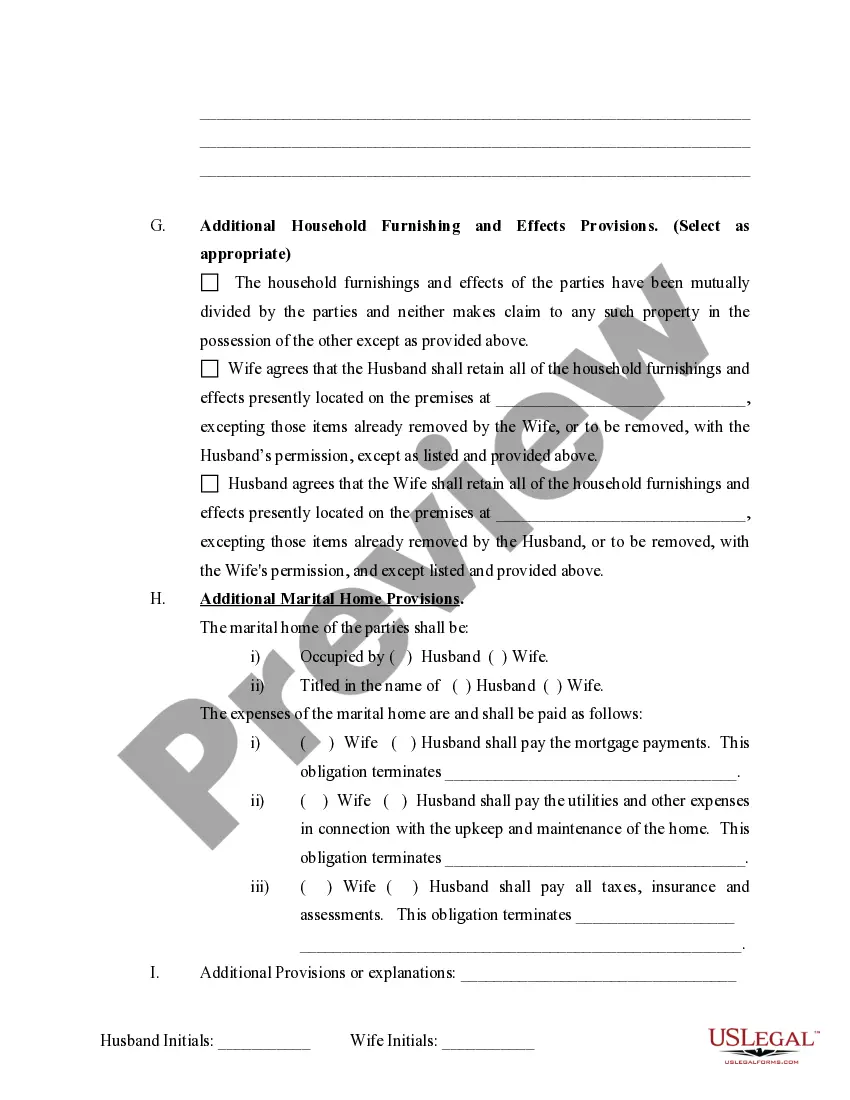Preview Marital Domestic Separation and Property Settlement Agreement Minor Children Parties May have Joint Property or Debts effective Immediately