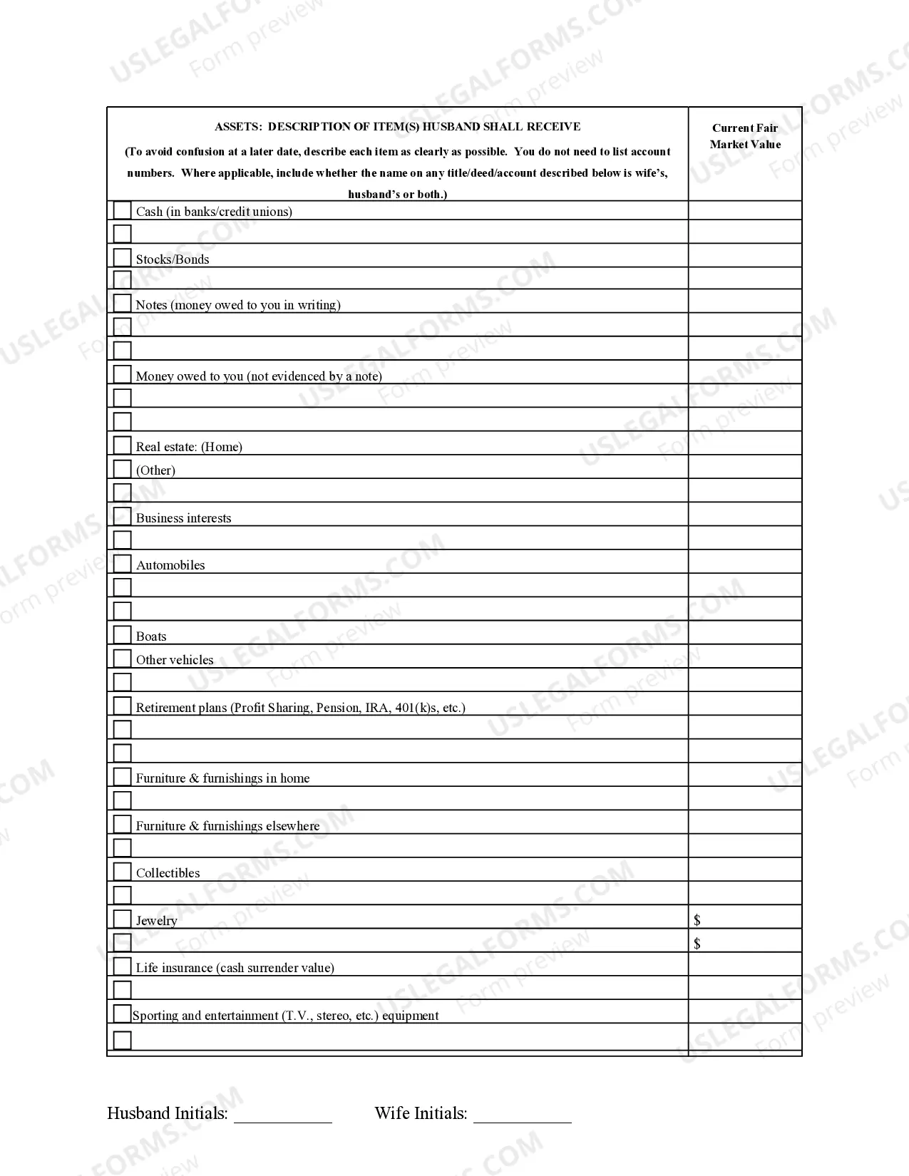 Preview Marital Domestic Separation and Property Settlement Agreement no Children parties may have Joint Property or Debts where Divorce Action Filed