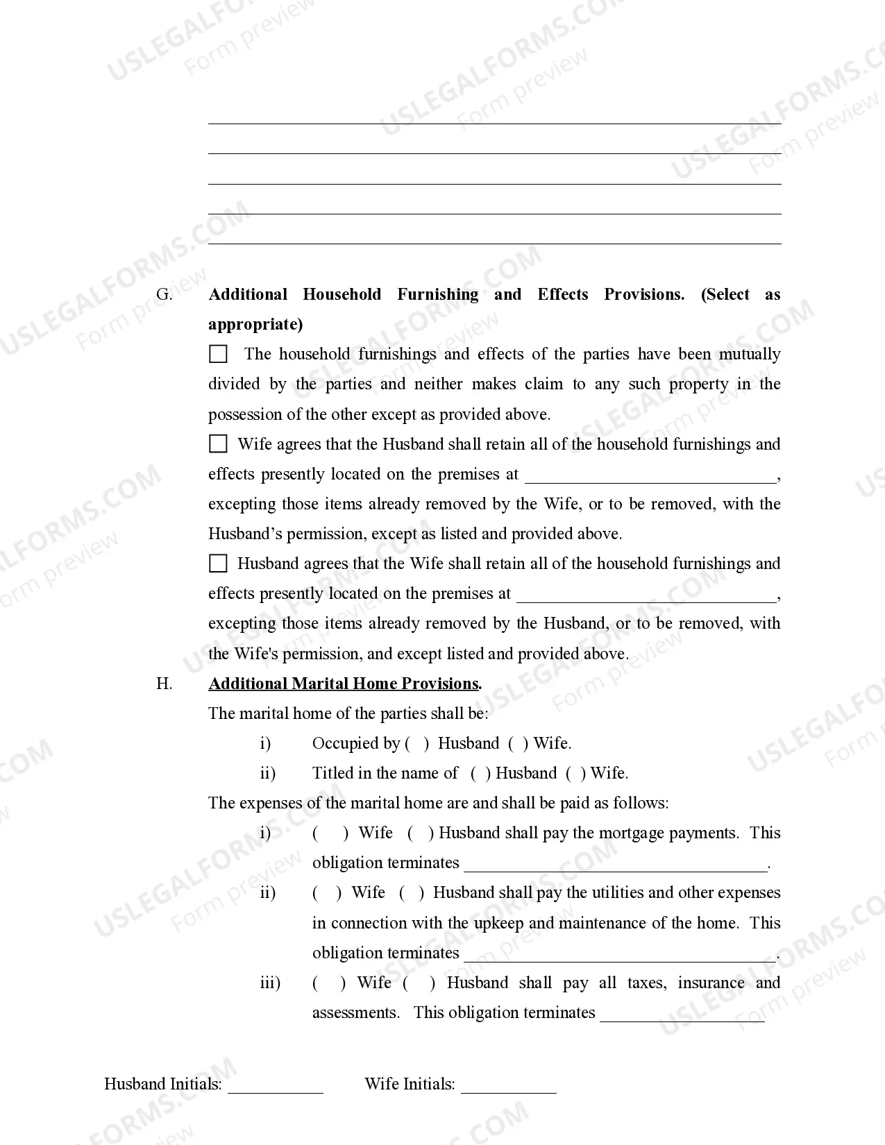 Preview Marital Domestic Separation and Property Settlement Agreement no Children parties may have Joint Property or Debts where Divorce Action Filed