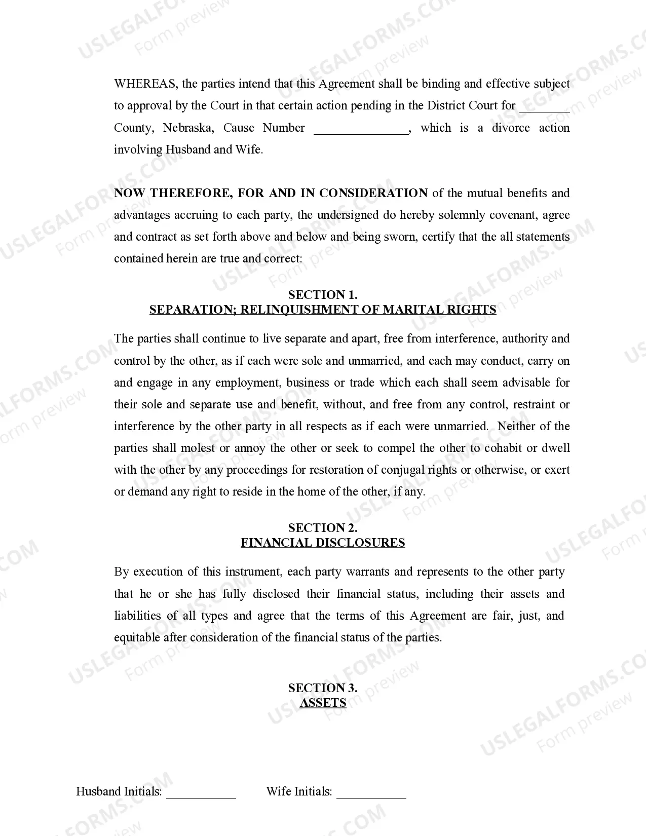 Preview Marital Domestic Separation and Property Settlement Agreement Adult Children Parties May have Joint Property or Debts where Divorce Action Filed