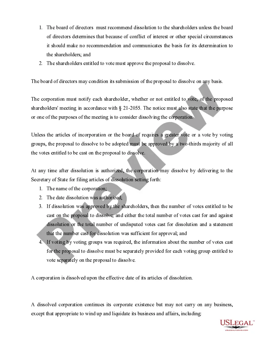 Preview Nebraska Dissolution Package to Dissolve Corporation