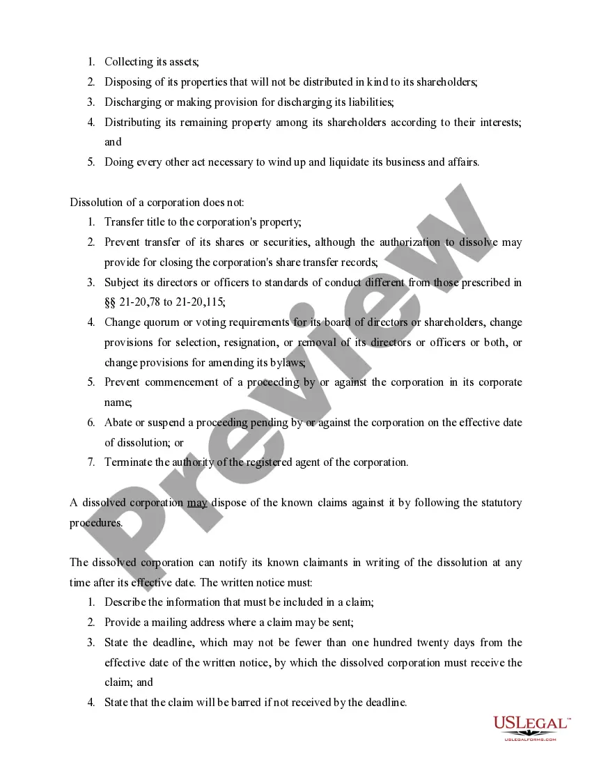 Preview Nebraska Dissolution Package to Dissolve Corporation