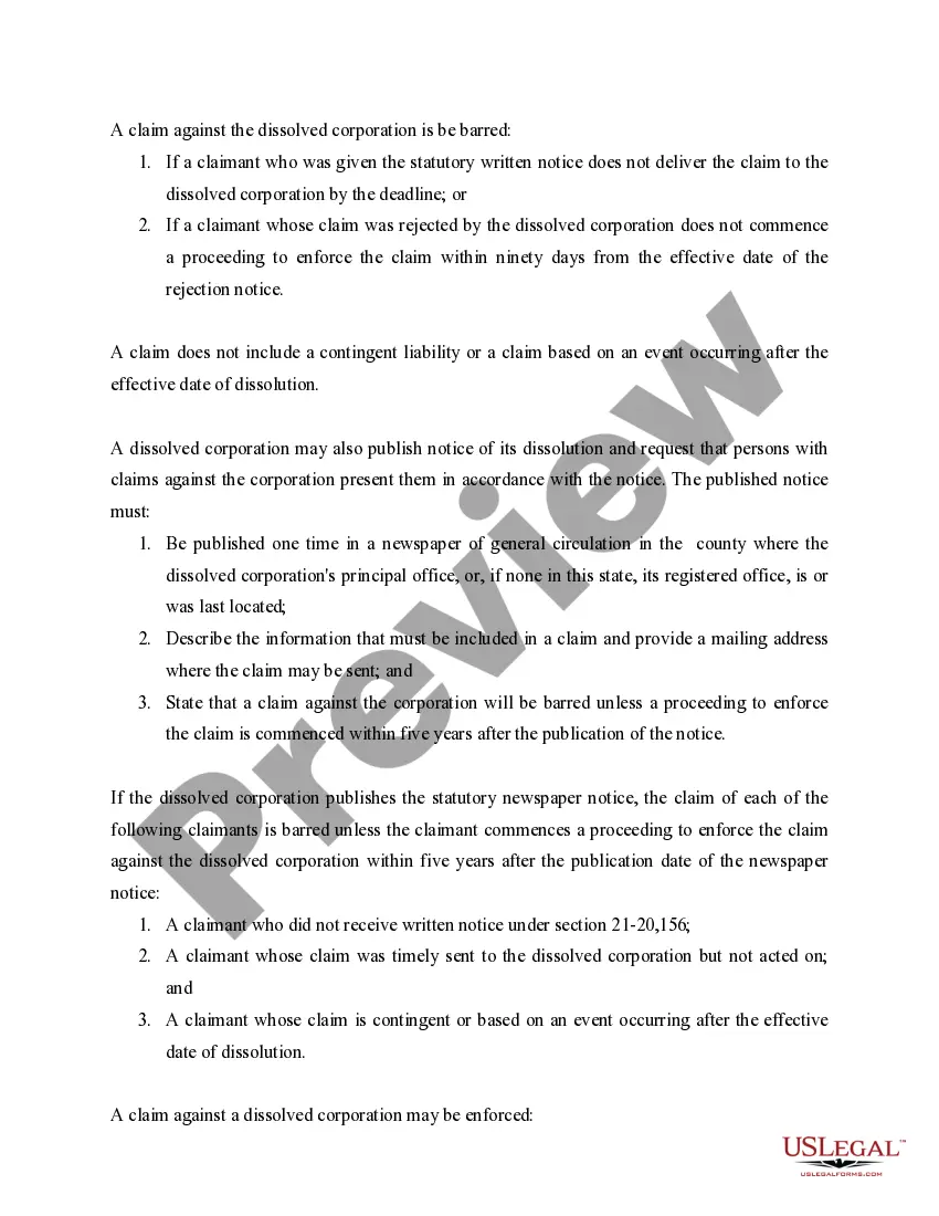 Preview Nebraska Dissolution Package to Dissolve Corporation