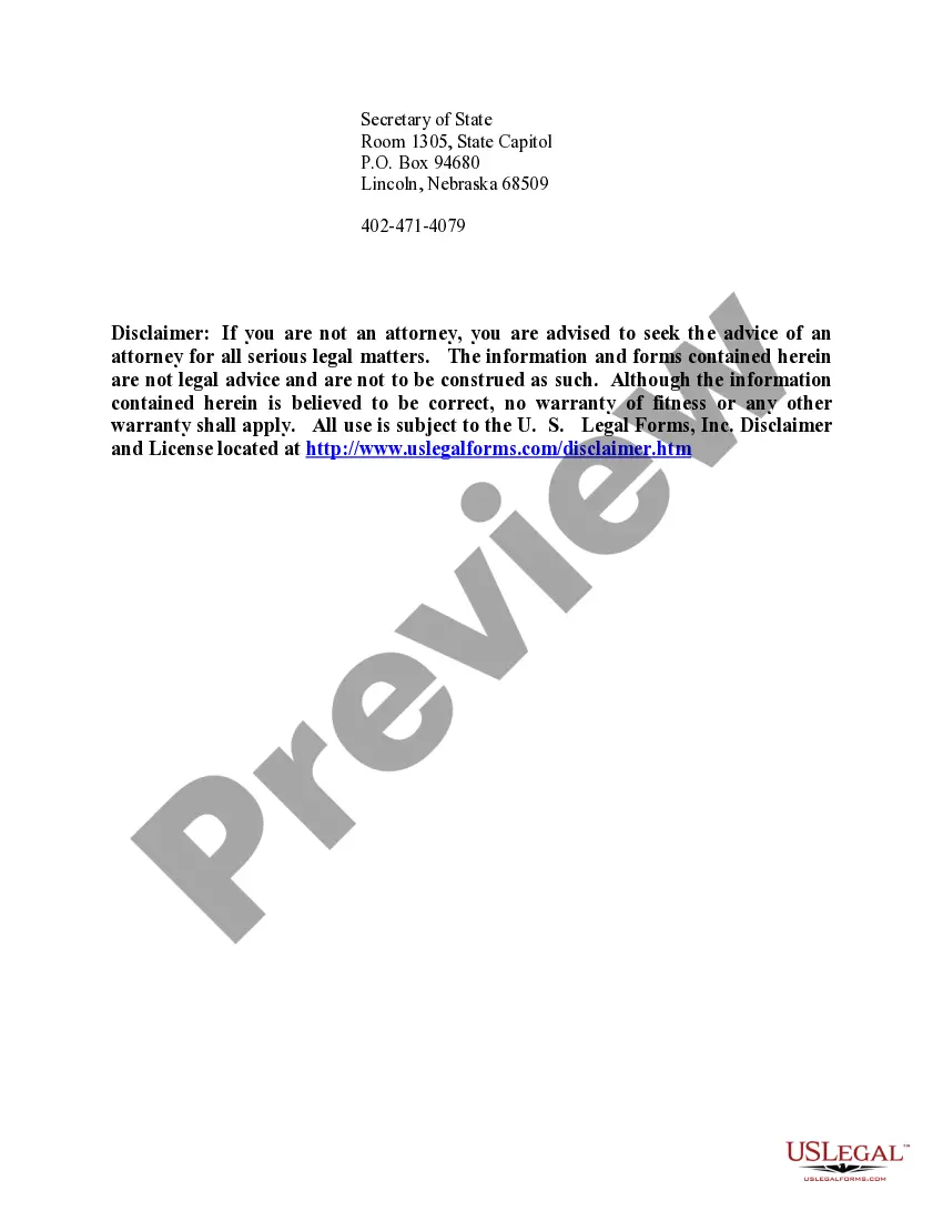 Get Nebraska Dissolution Package to Dissolve Limited Liability Company LLC Preview Nebraska Dissolution Package to Dissolve Limited Liability Company LLC