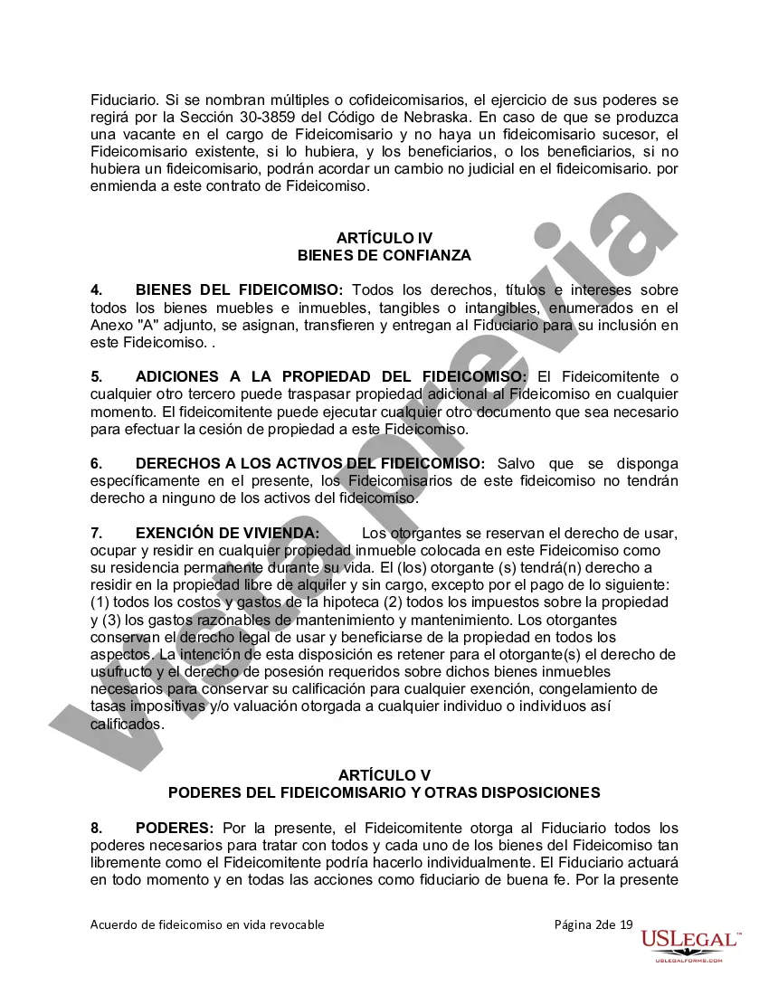 Preview Fideicomiso en vida para esposo y esposa sin hijos