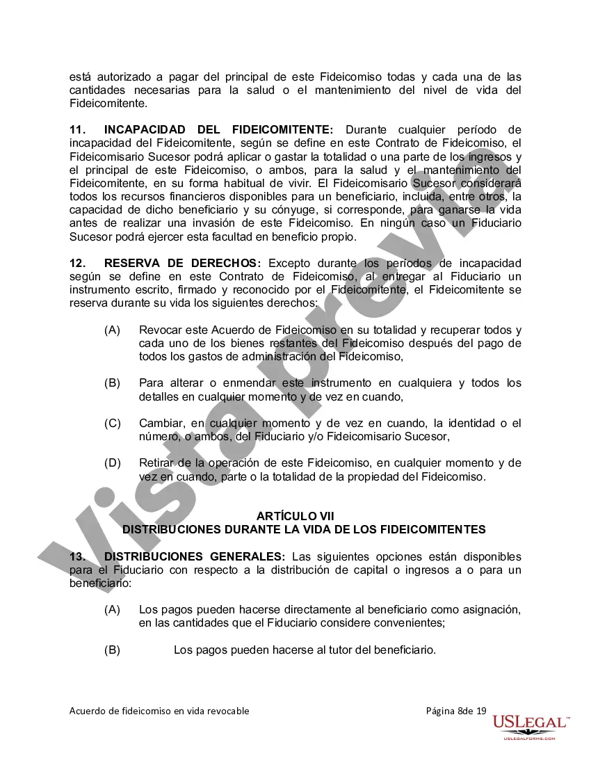 Preview Fideicomiso en vida para esposo y esposa sin hijos