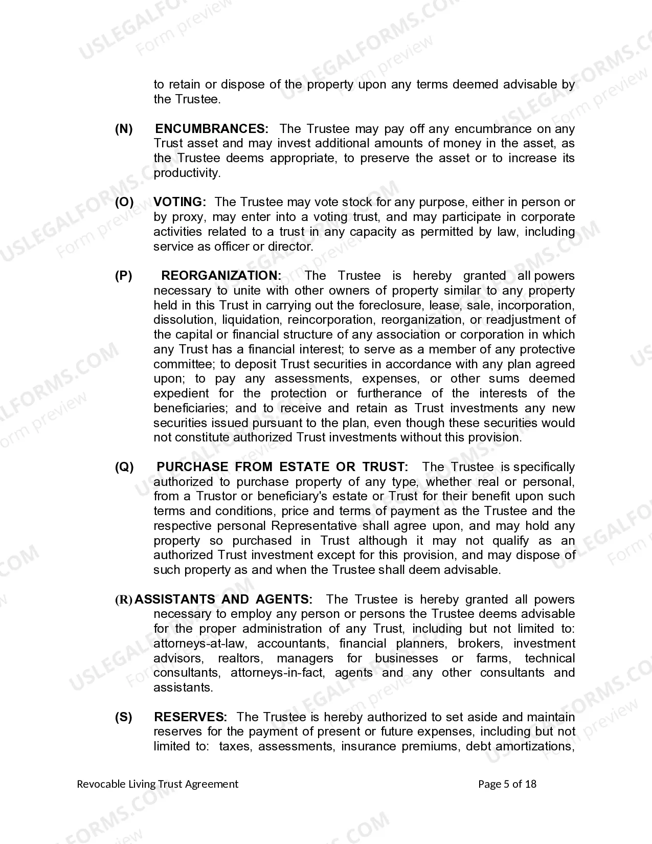 Preview Living Trust for Individual Who is Single, Divorced or Widow or Widower with No Children