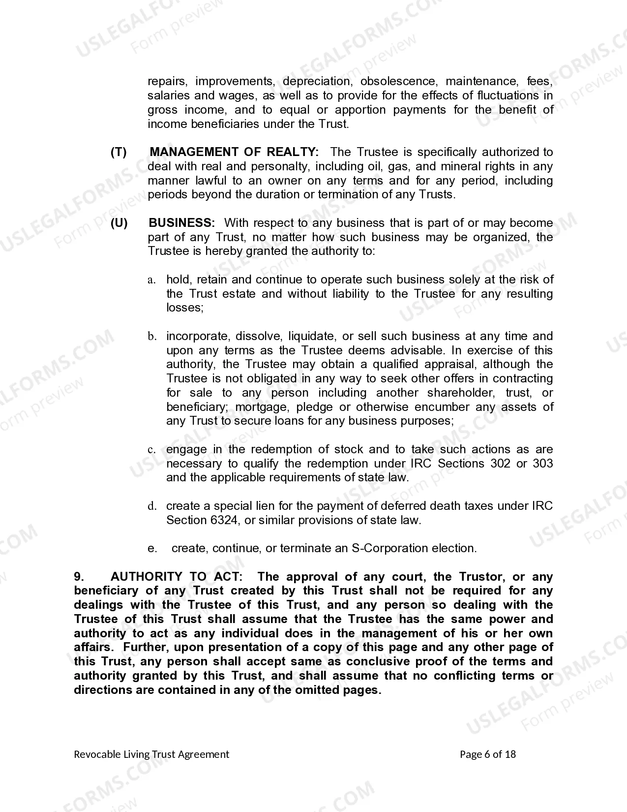 Preview Living Trust for Individual Who is Single, Divorced or Widow or Widower with No Children