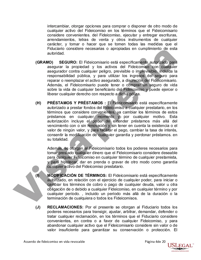 Preview Fideicomiso en Vida para Individuos Solteros, Divorciados o Viudos o Viudos con Hijos
