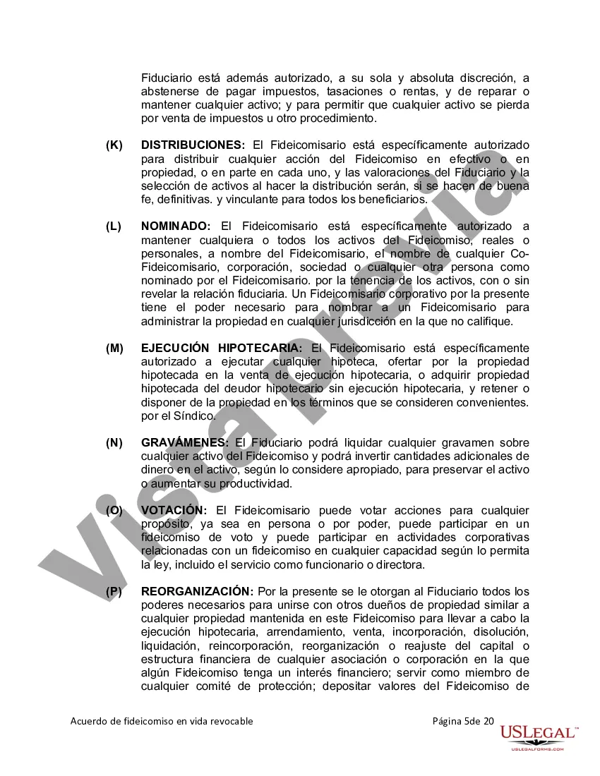 Preview Fideicomiso en Vida para Individuos Solteros, Divorciados o Viudos o Viudos con Hijos