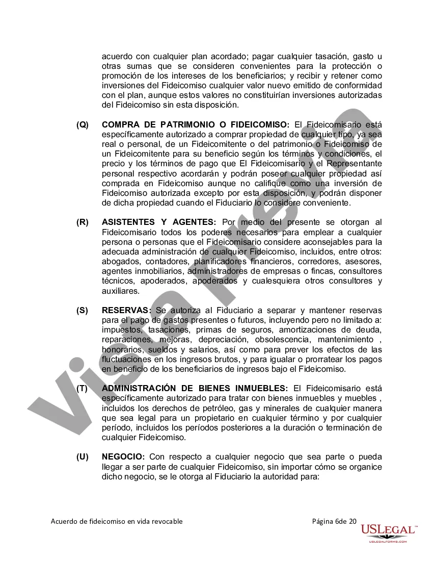 Preview Fideicomiso en Vida para Individuos Solteros, Divorciados o Viudos o Viudos con Hijos