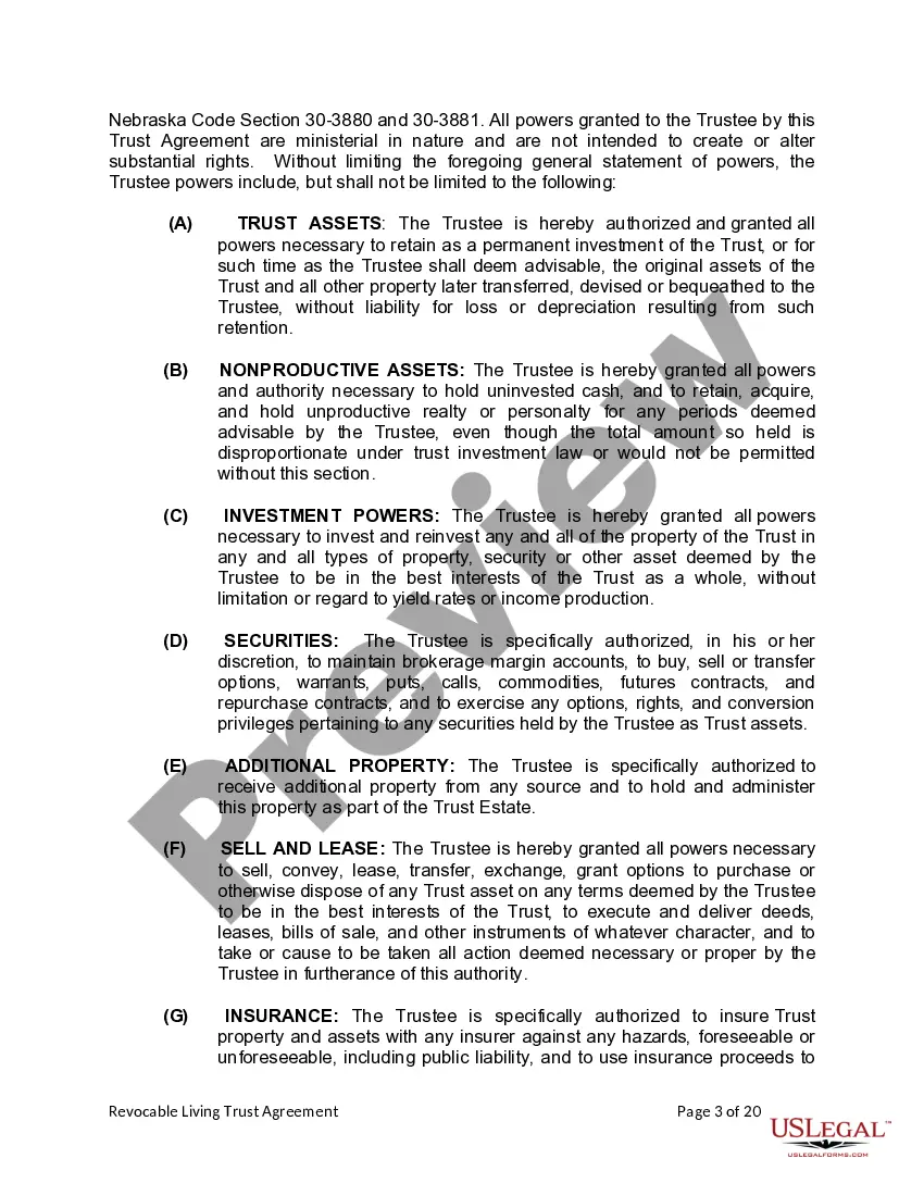 Preview Living Trust for Individual Who is Single, Divorced or Widow or Widower with Children