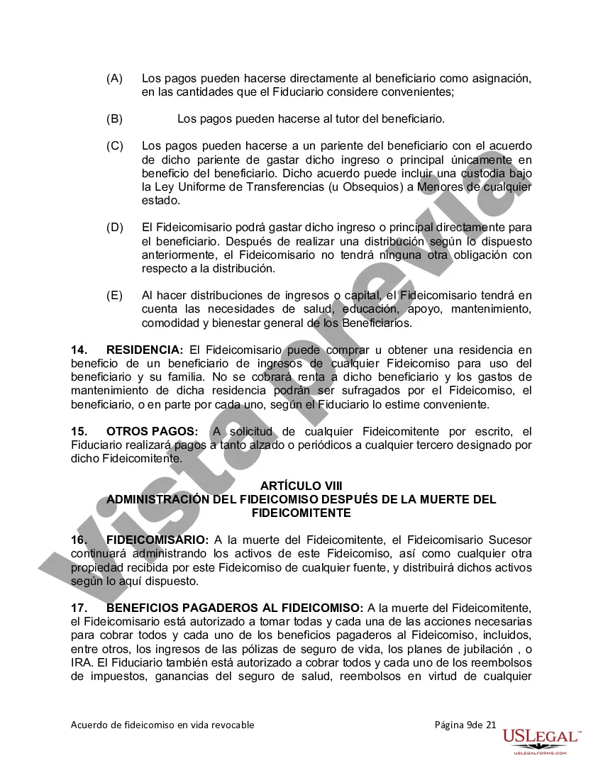 Preview Fideicomiso en vida para esposo y esposa con un hijo