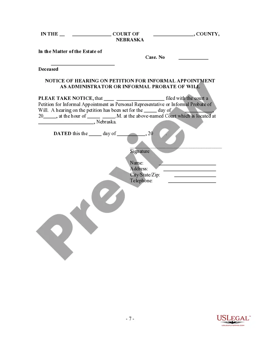 Preview Summary Administration Package for Small Estates