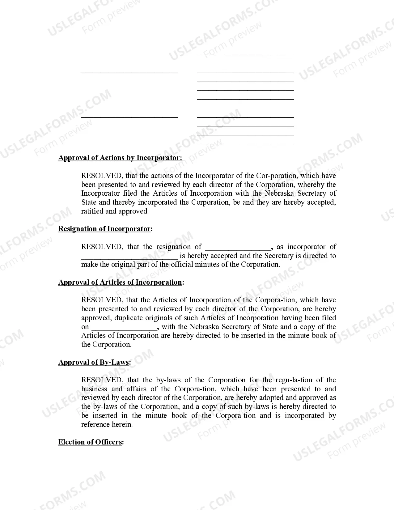 Preview Minutes for Organizational Meeting