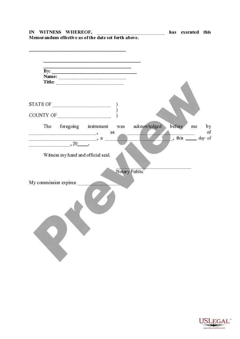 Preview Memorandum regarding History of Contracts