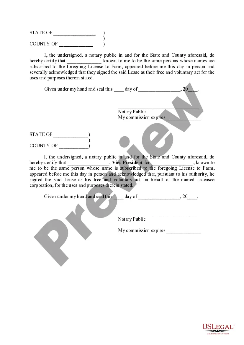 Preview License to Farm