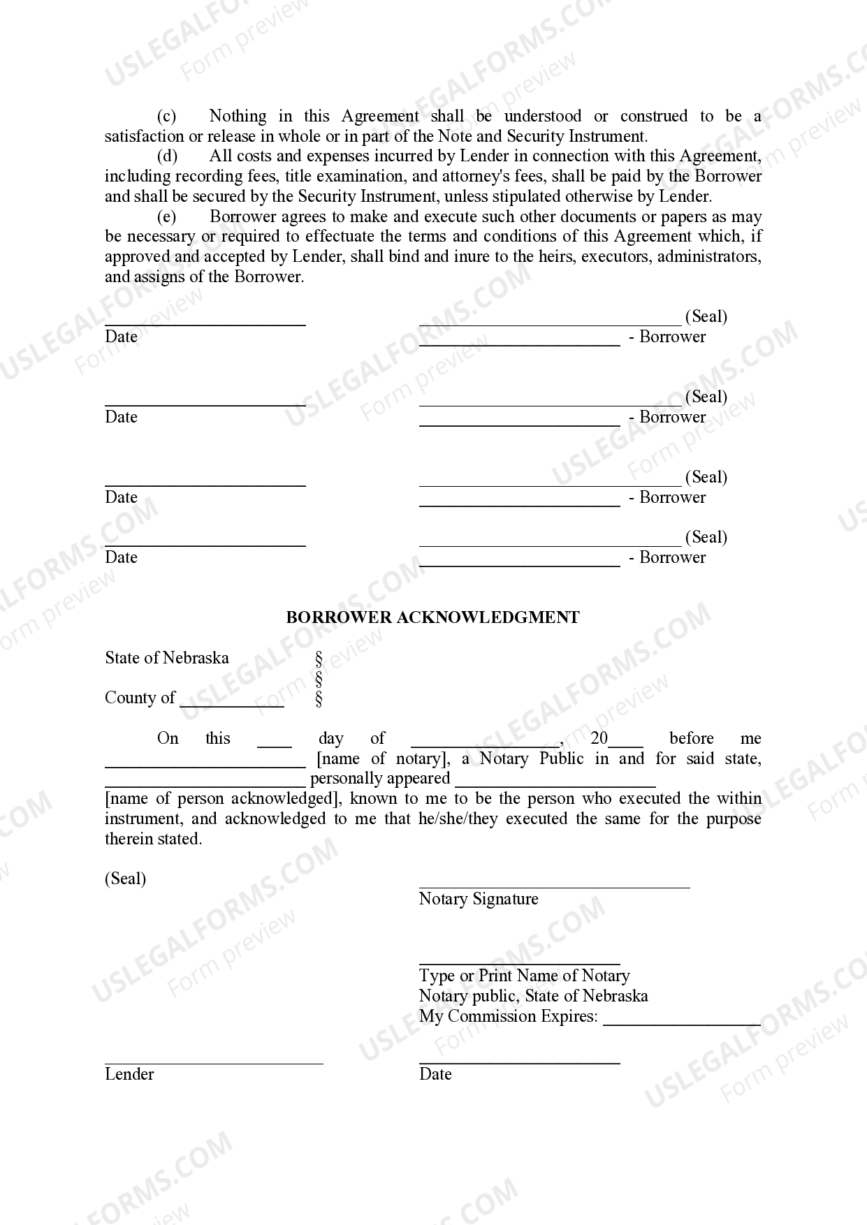 Nebraska Loan Modification Agreement Loan Modification Attorney US