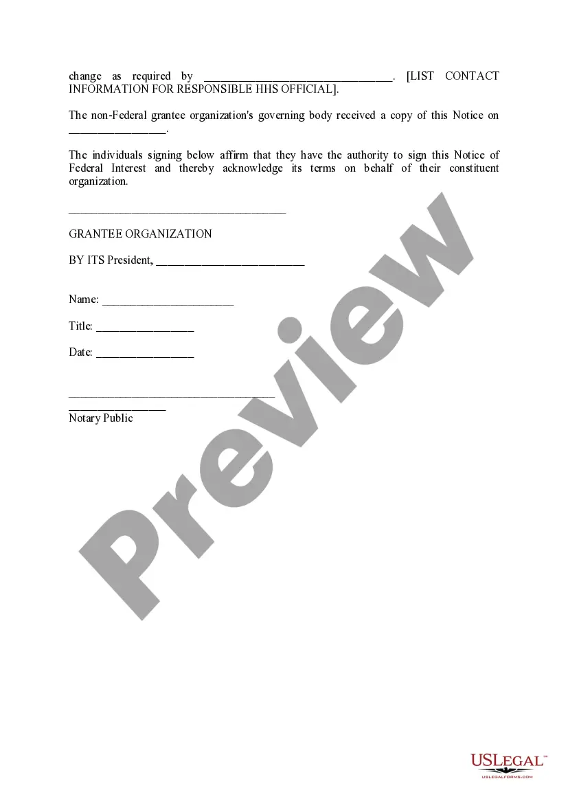 Preview Notice of Federal Interest