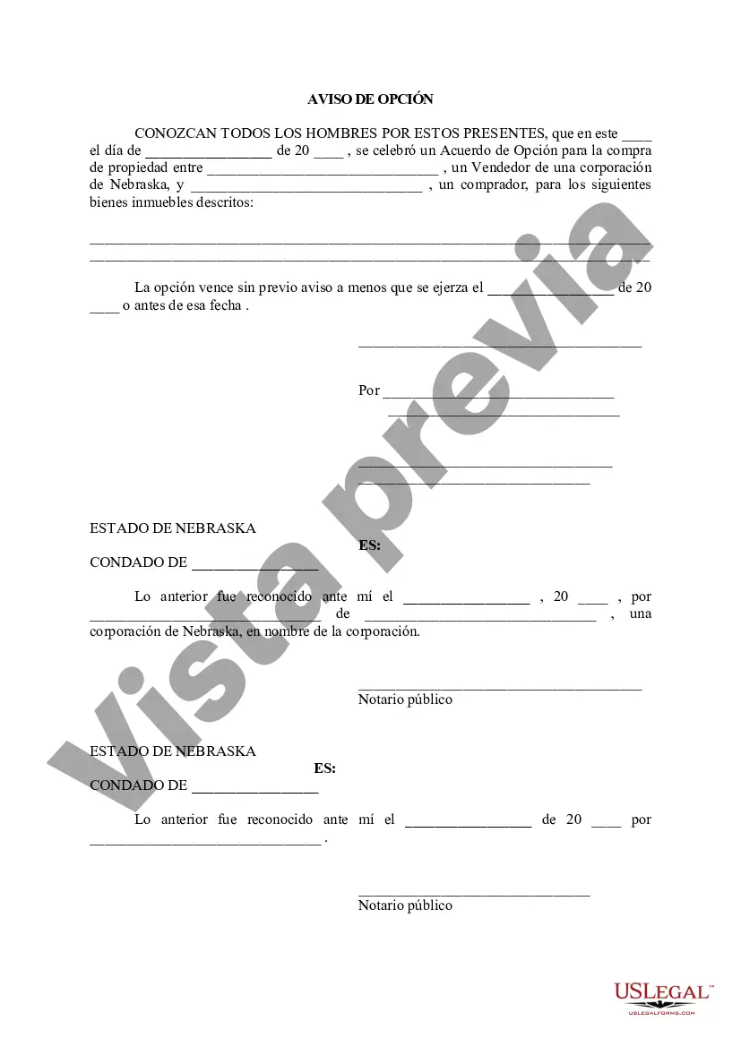 Preview Aviso de Opción