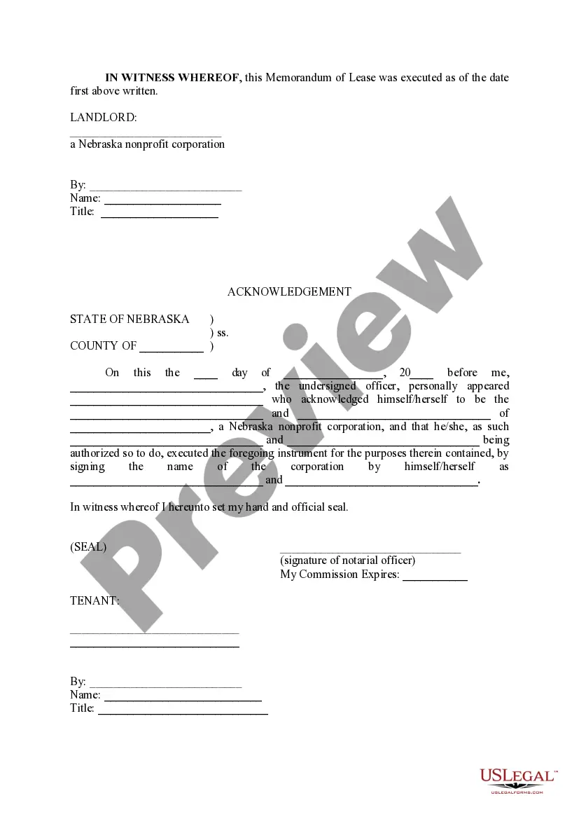 Preview Memorandum of Ground Lease