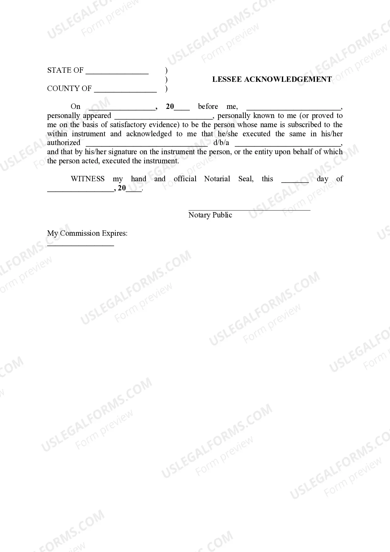Preview Memorandum of Land Lease Agreement
