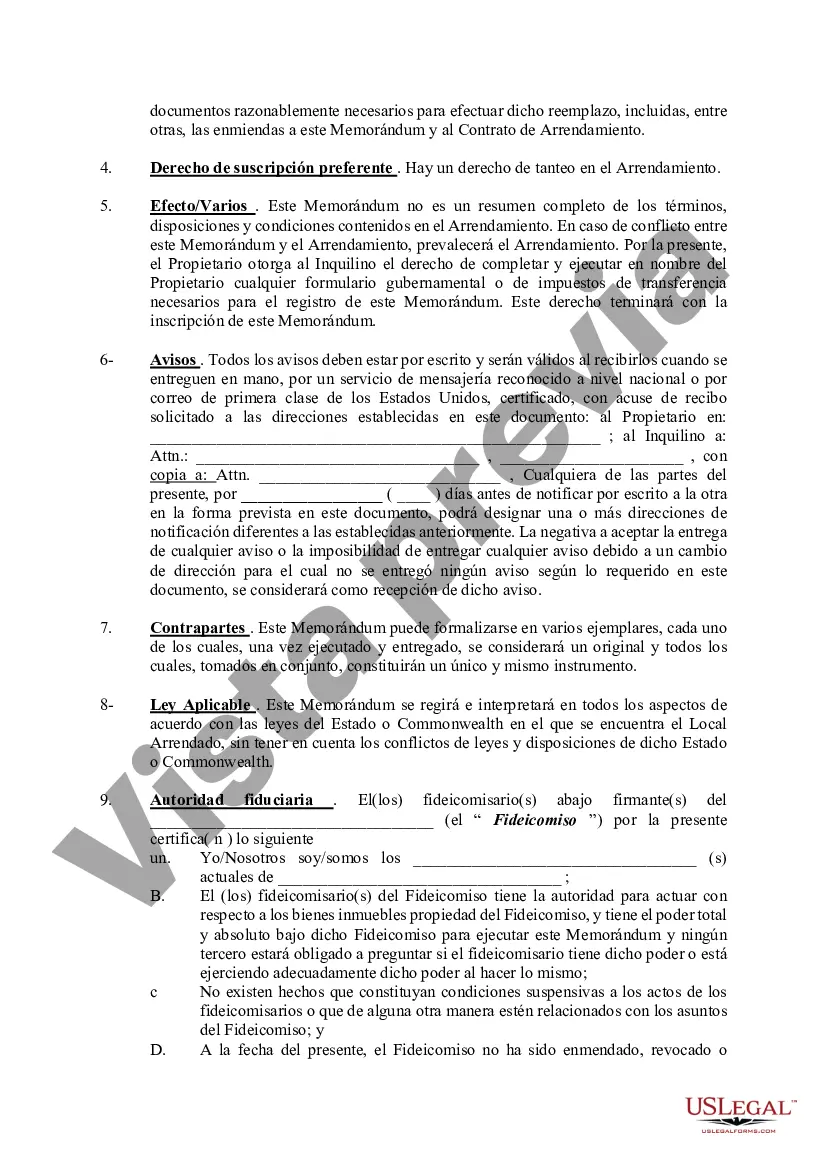 Preview Memorándum de Arrendamiento