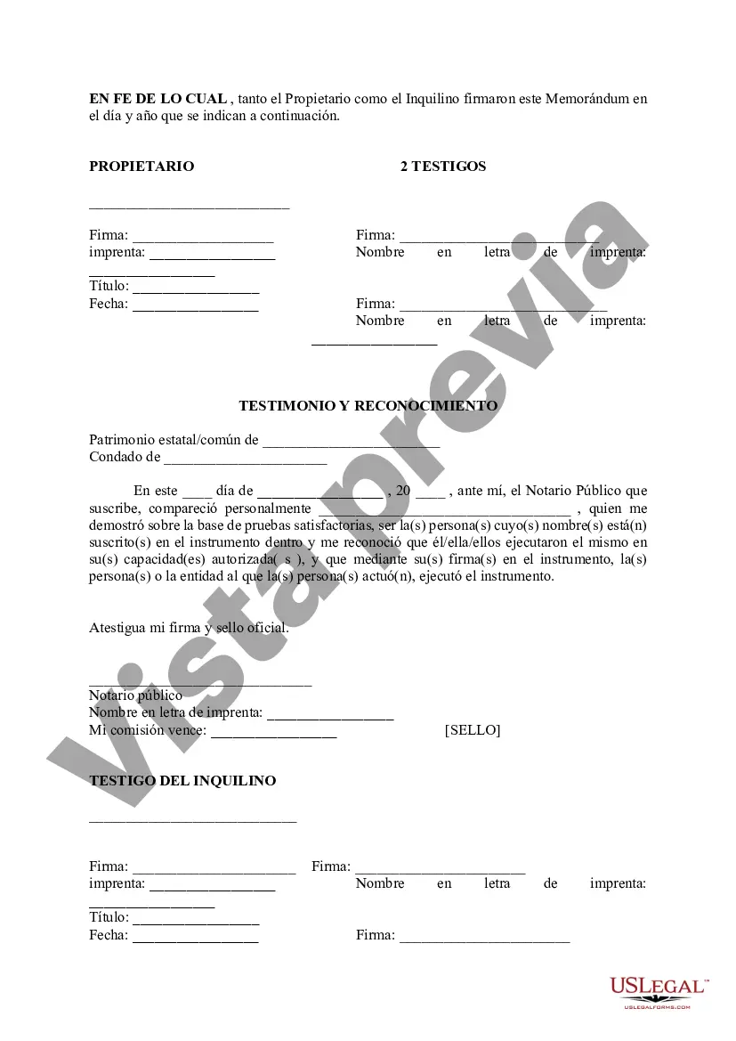 Preview Memorándum de Arrendamiento