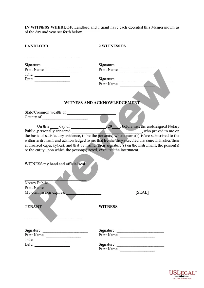 Preview Memorandum of Lease
