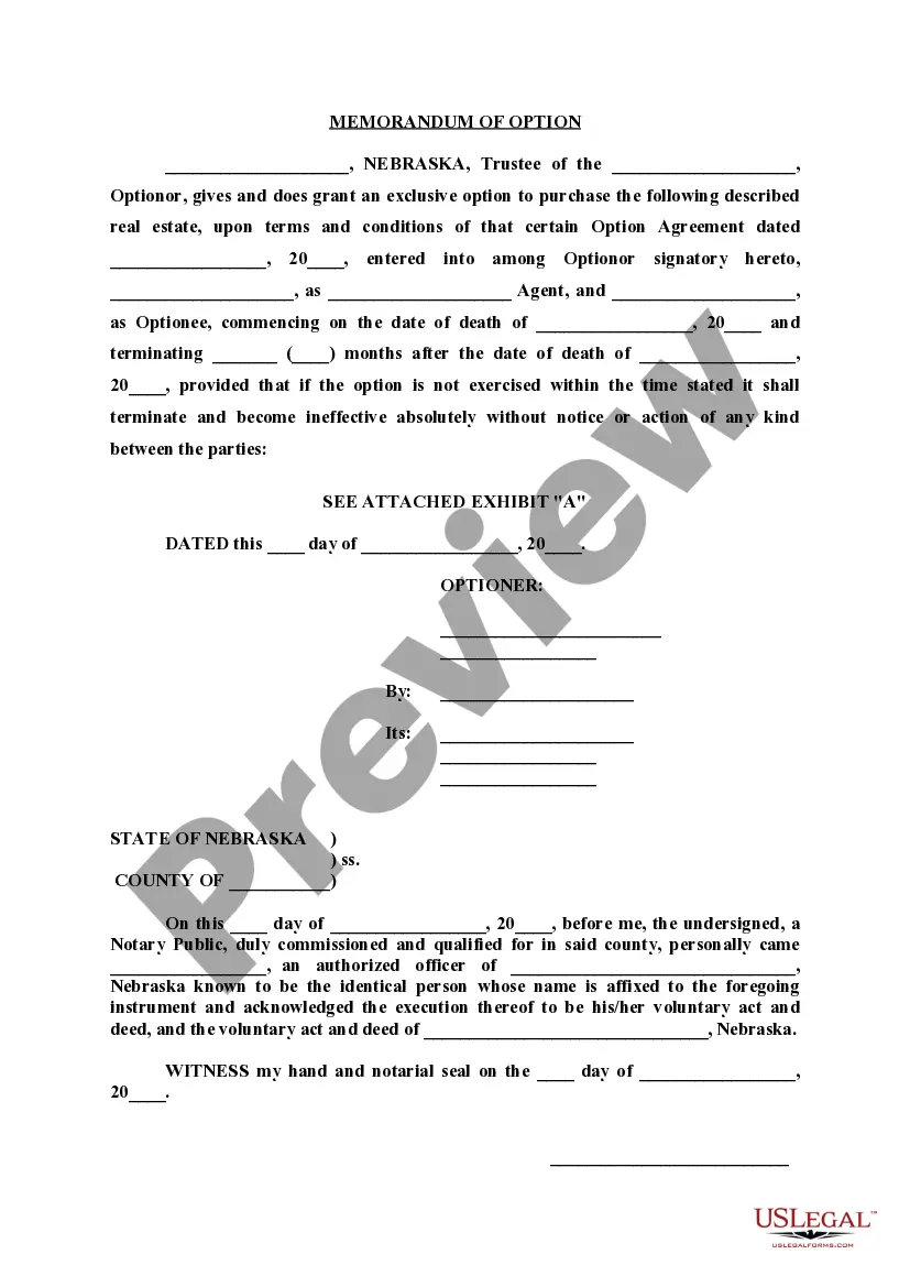 Preview Memorandum of Option