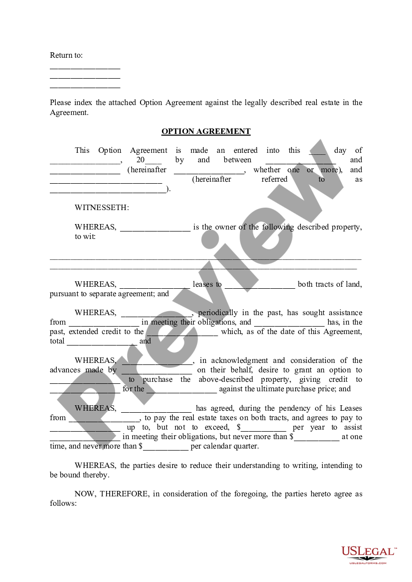 option agreement template