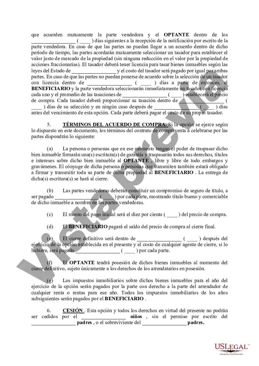 Preview Opción de Compra