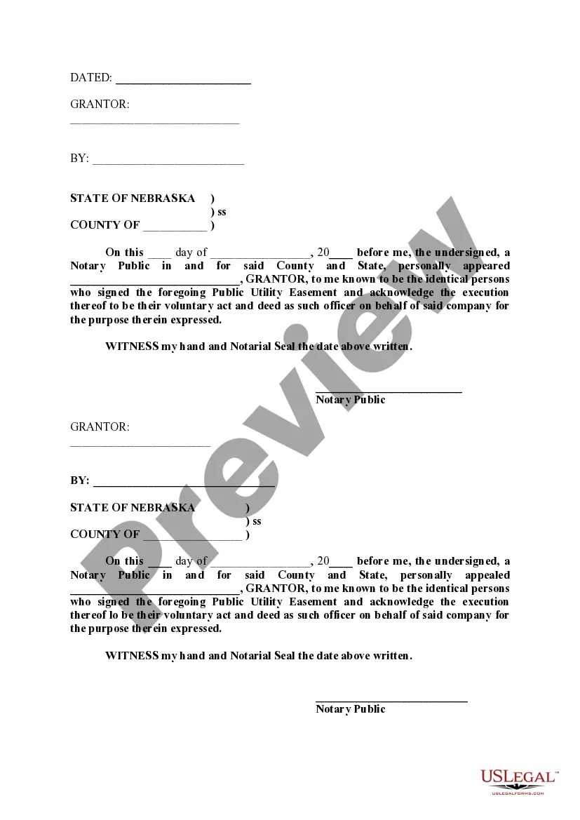 Preview Sanitary Sewer Easement
