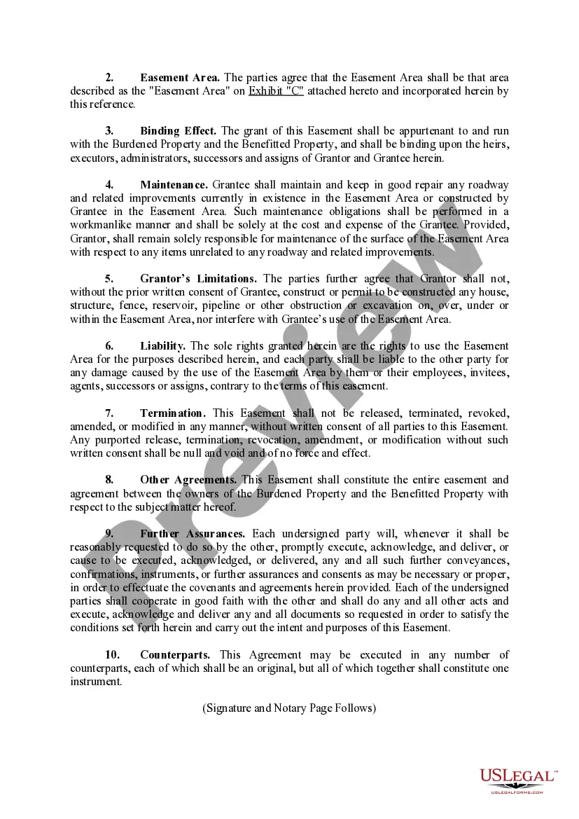 Preview Easement Agreement