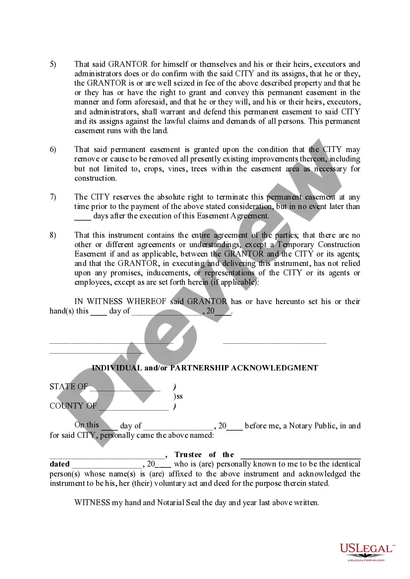 Get Permanent Sewer Easement Preview Permanent Sewer Easement
