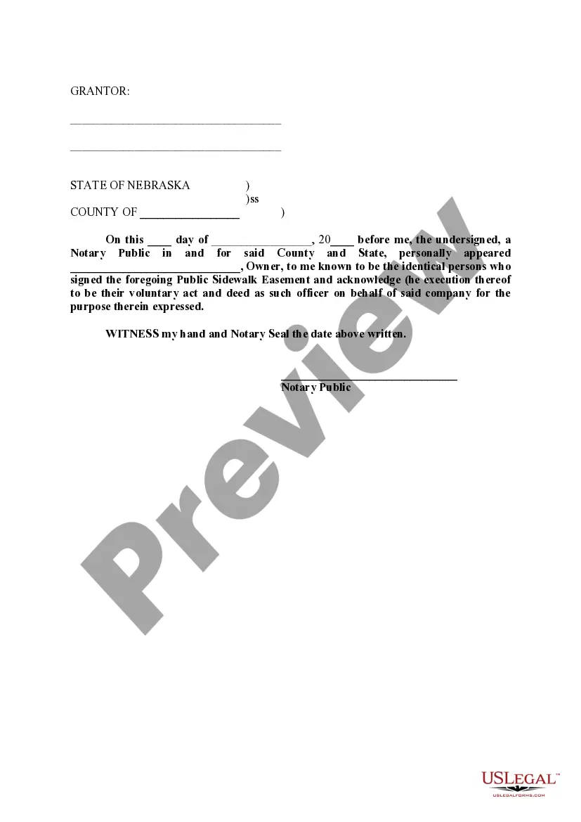 Get Pubic Sidewalk Easement Preview Pubic Sidewalk Easement