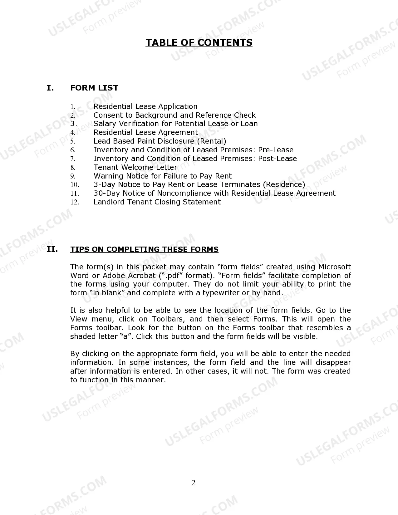 Preview Nebraska Residential Landlord Tenant Rental Lease Forms and Agreements Package