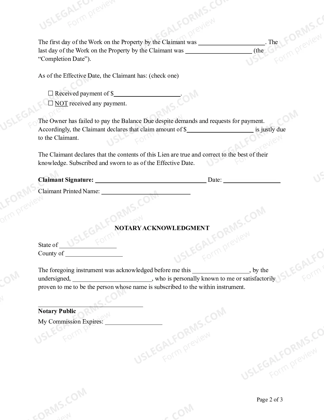 Preview Nebraska Mechanic's Lien