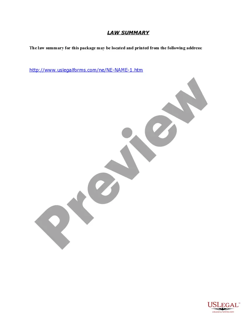 Preview Nebraska Name Change Instructions and Forms Package for an Adult