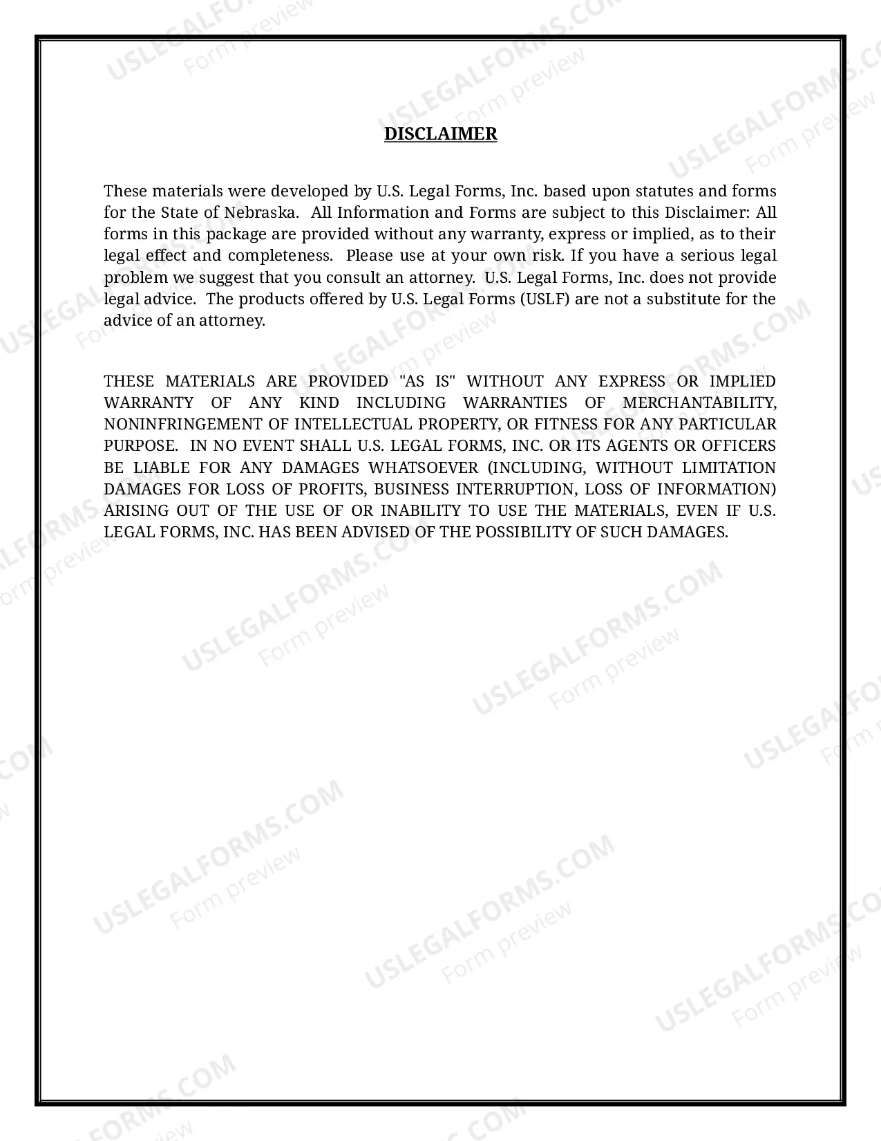 Preview Nebraska Name Change Instructions and Forms Package for an Adult