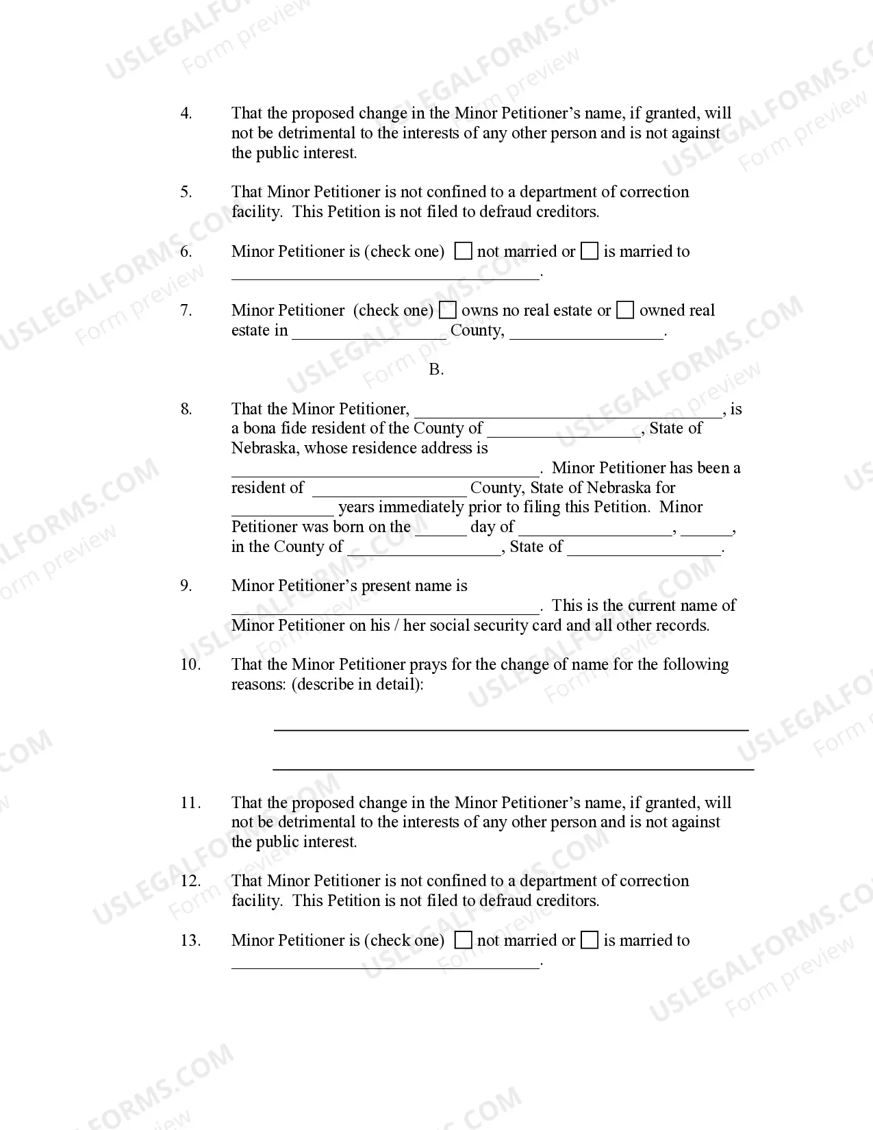 Preview Petition Multiple Minors for Name Change