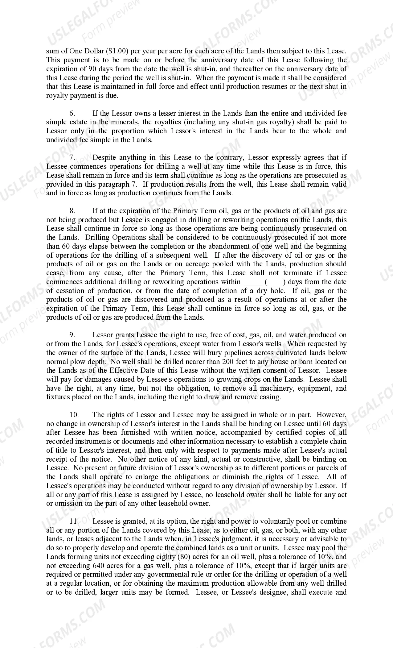 Preview Producers 88 Paid Up Lease Pooling Provision