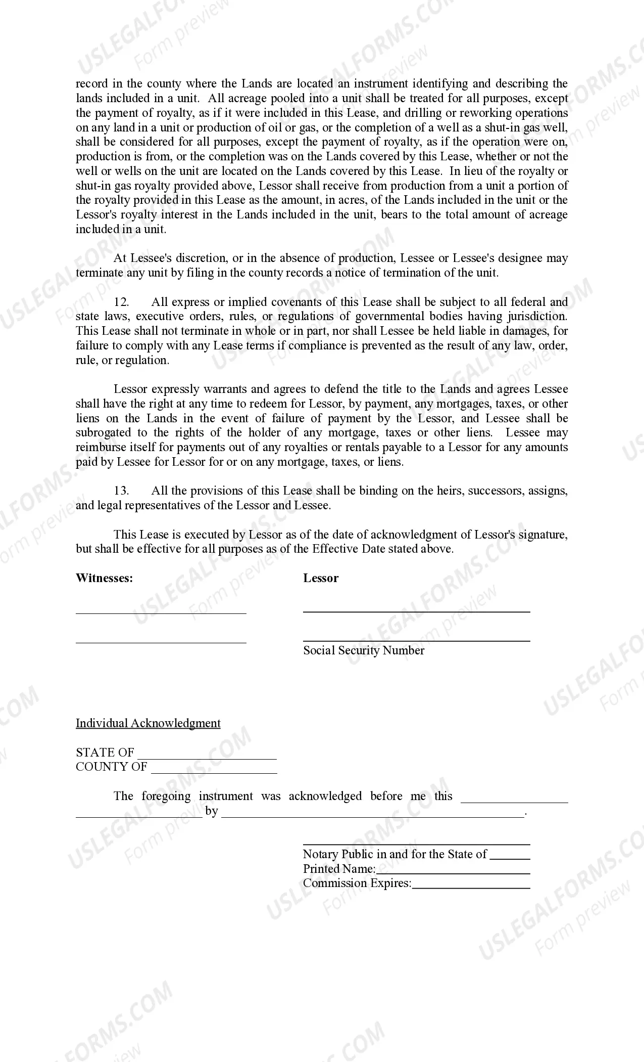 Preview Producers 88 Paid Up Lease Pooling Provision